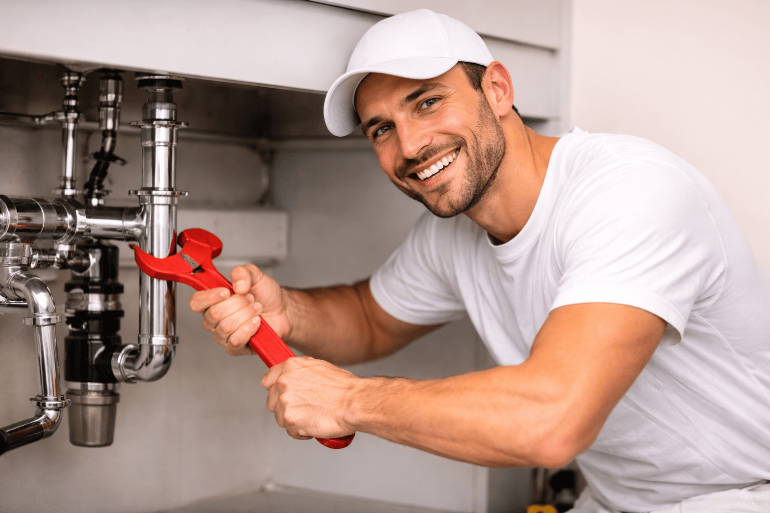 Professionele loodgieter aan het werk